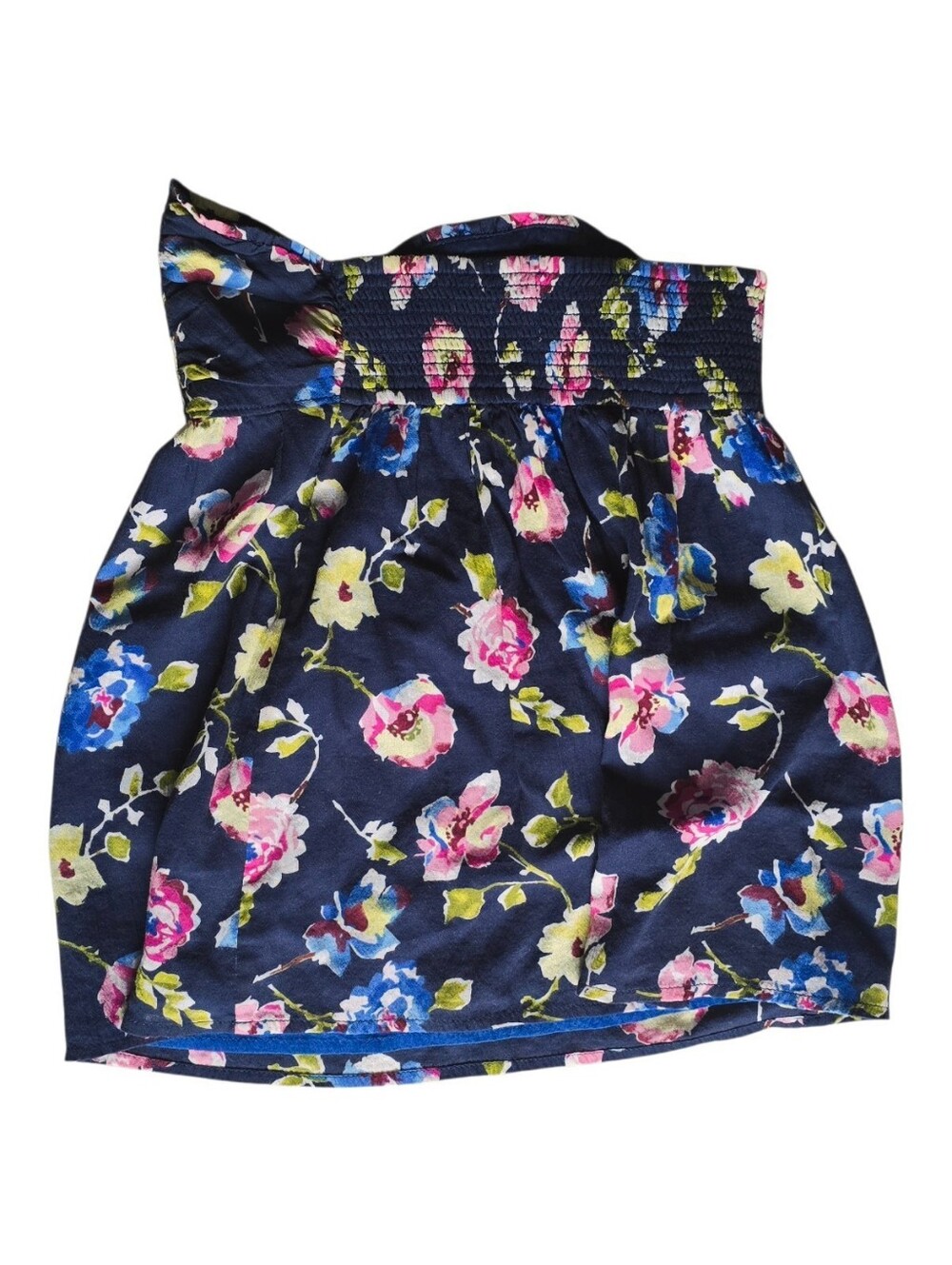 Cute Abercrombie & Fitch Navy Floral Smocked Waist A-Line Skirt -Women's Size XS